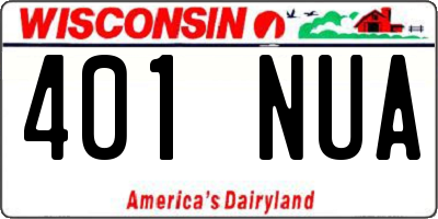 WI license plate 401NUA