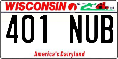 WI license plate 401NUB
