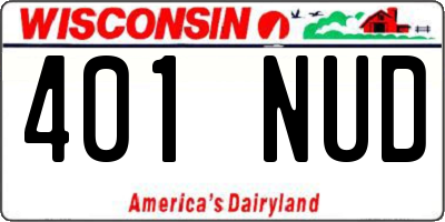 WI license plate 401NUD