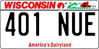 WI license plate 401NUE
