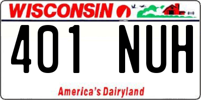WI license plate 401NUH