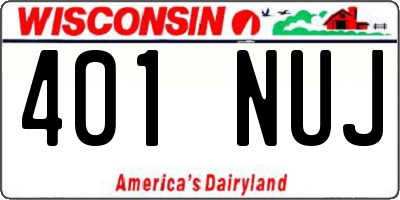WI license plate 401NUJ