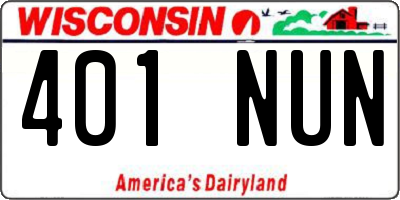 WI license plate 401NUN