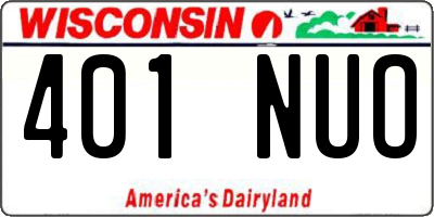 WI license plate 401NUO