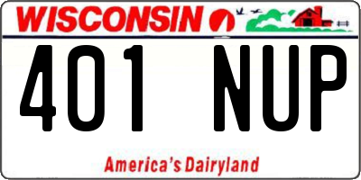 WI license plate 401NUP
