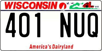 WI license plate 401NUQ
