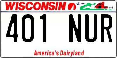 WI license plate 401NUR