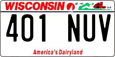 WI license plate 401NUV