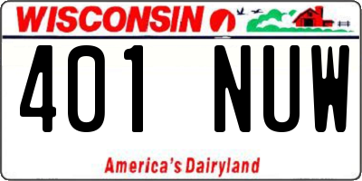 WI license plate 401NUW