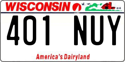 WI license plate 401NUY