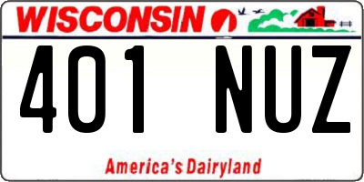 WI license plate 401NUZ