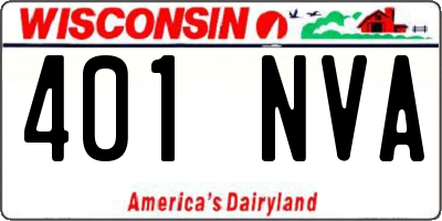 WI license plate 401NVA