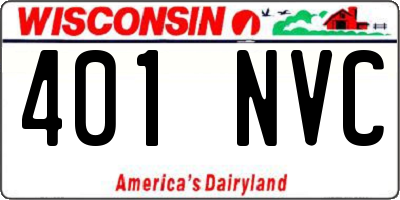 WI license plate 401NVC