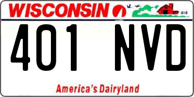WI license plate 401NVD