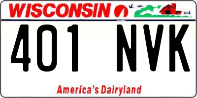 WI license plate 401NVK