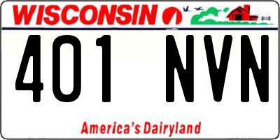 WI license plate 401NVN