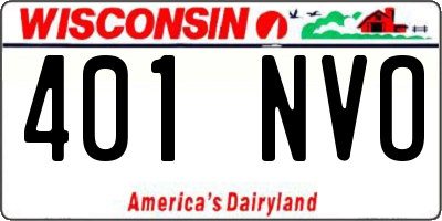 WI license plate 401NVO