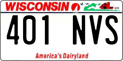WI license plate 401NVS