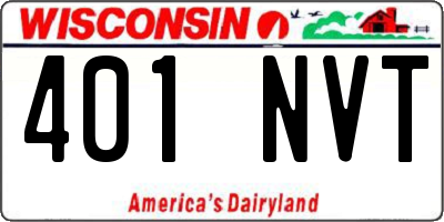 WI license plate 401NVT