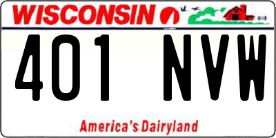 WI license plate 401NVW
