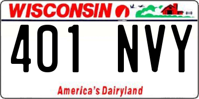 WI license plate 401NVY