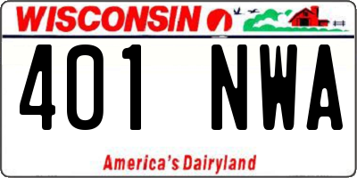 WI license plate 401NWA