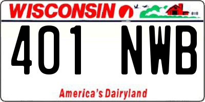 WI license plate 401NWB