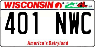 WI license plate 401NWC