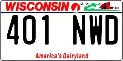 WI license plate 401NWD