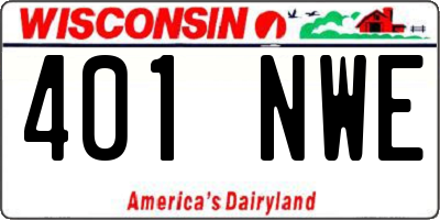 WI license plate 401NWE