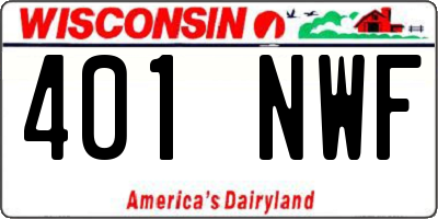 WI license plate 401NWF