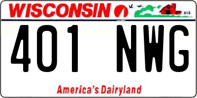 WI license plate 401NWG
