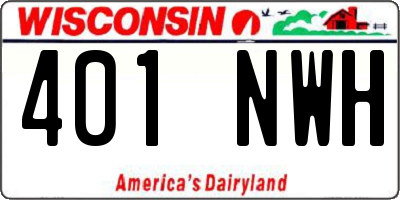 WI license plate 401NWH
