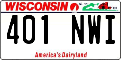 WI license plate 401NWI