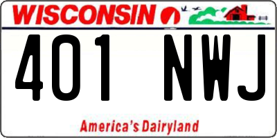 WI license plate 401NWJ