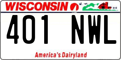 WI license plate 401NWL