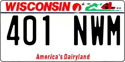 WI license plate 401NWM