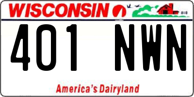 WI license plate 401NWN