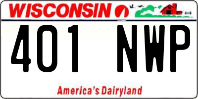 WI license plate 401NWP