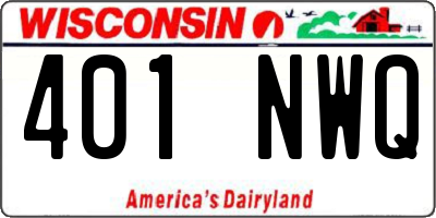 WI license plate 401NWQ