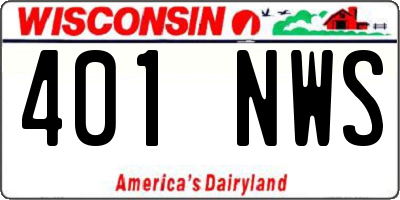 WI license plate 401NWS