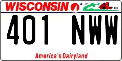 WI license plate 401NWW