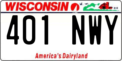 WI license plate 401NWY
