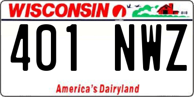 WI license plate 401NWZ