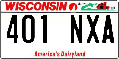 WI license plate 401NXA