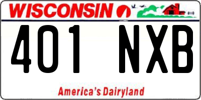 WI license plate 401NXB
