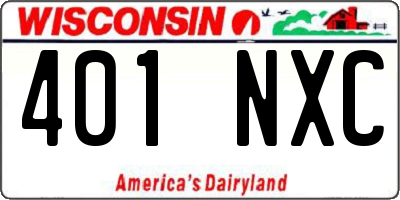 WI license plate 401NXC
