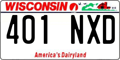 WI license plate 401NXD