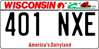 WI license plate 401NXE