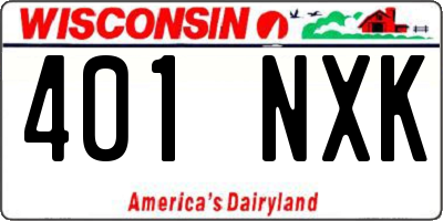 WI license plate 401NXK